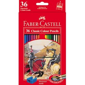 مداد رنگی طرح کلاسیک جعبه مقوایی تخت با مداد شش وجهی ۳۶ رنگ