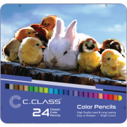 مداد رنگی 24 رنگ فلزی تخت سی کلاس؛ طرح خرگوش