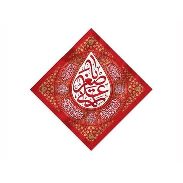 پرچم قرمز اشک لوزی طرح (یا علی‌اصغر)